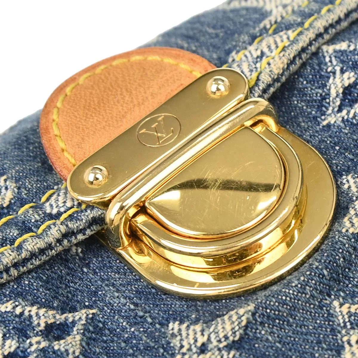 Louis Vuitton Blue Monogram Denim Mini Pleaty Handbag M95050 - Image 11