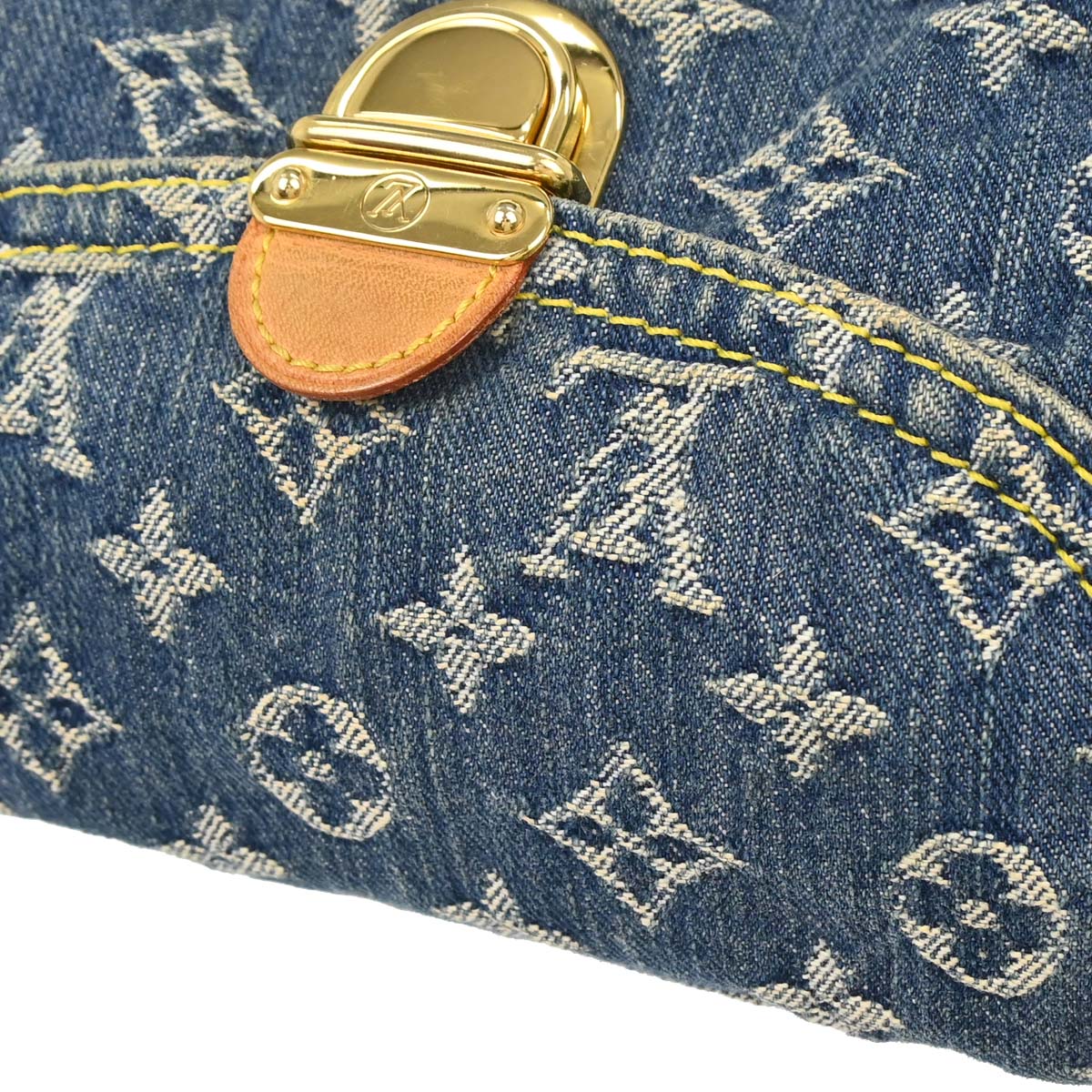 Louis Vuitton Blue Monogram Denim Mini Pleaty Handbag M95050 - Image 6