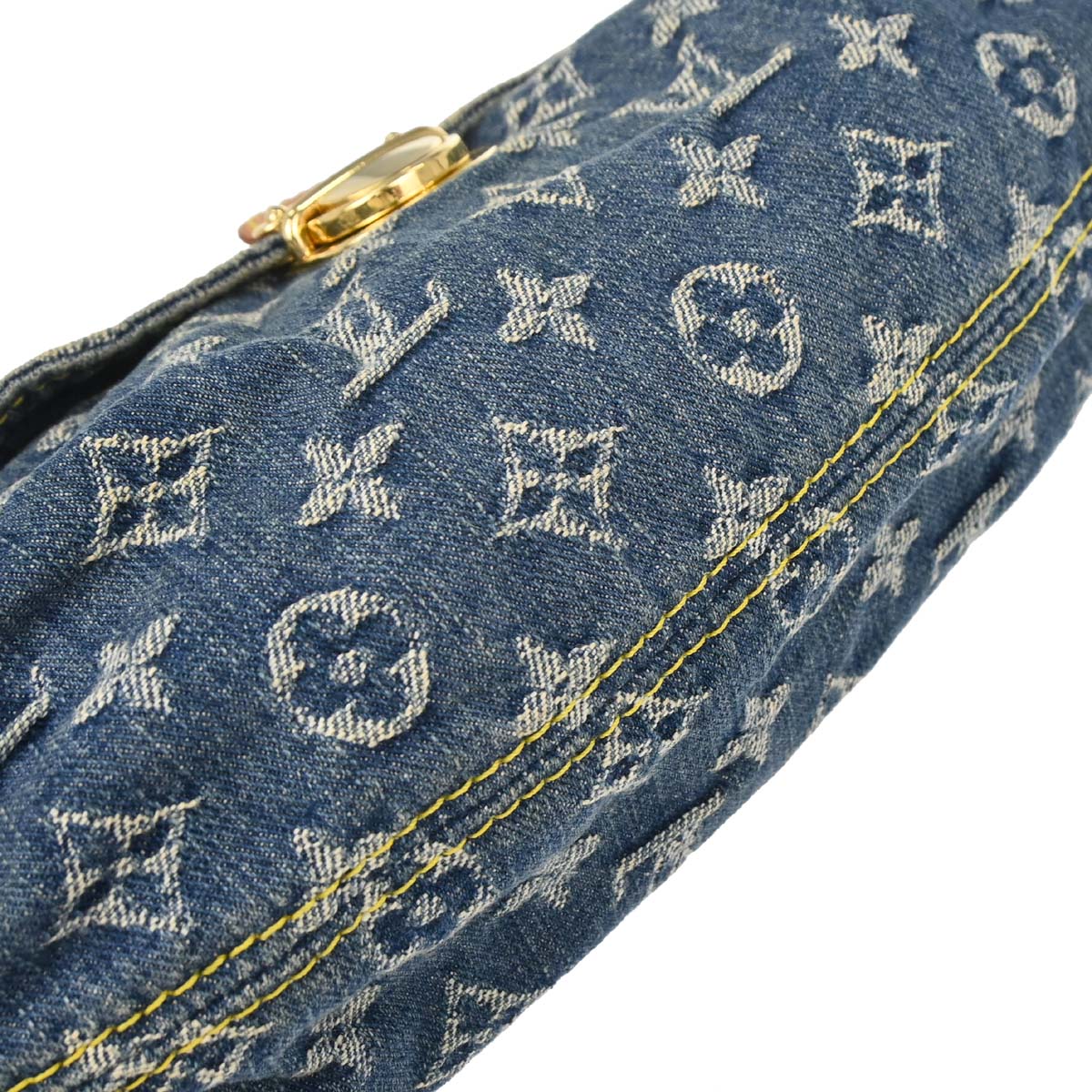 Louis Vuitton Blue Monogram Denim Mini Pleaty Handbag M95050 - Image 8