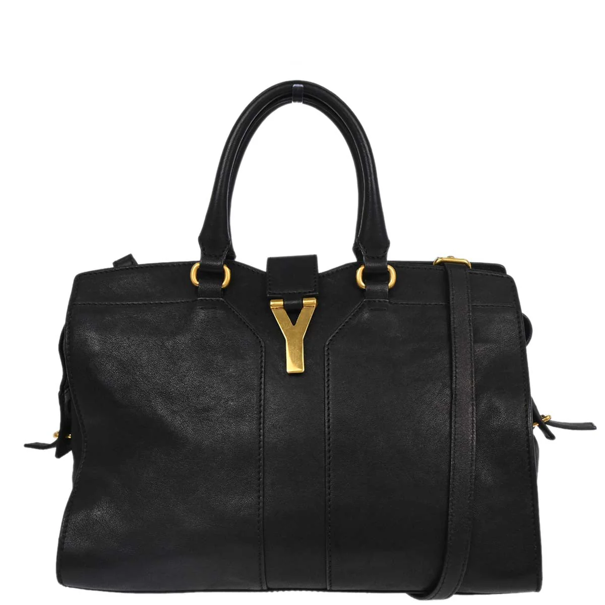 Yves Saint Laurent Black Leather Cabas Chic 2way Shoulder Handbag