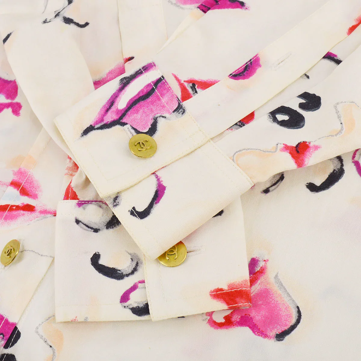 Chanel Lipstick Pattern Cotton Shirt #38 - Image 4