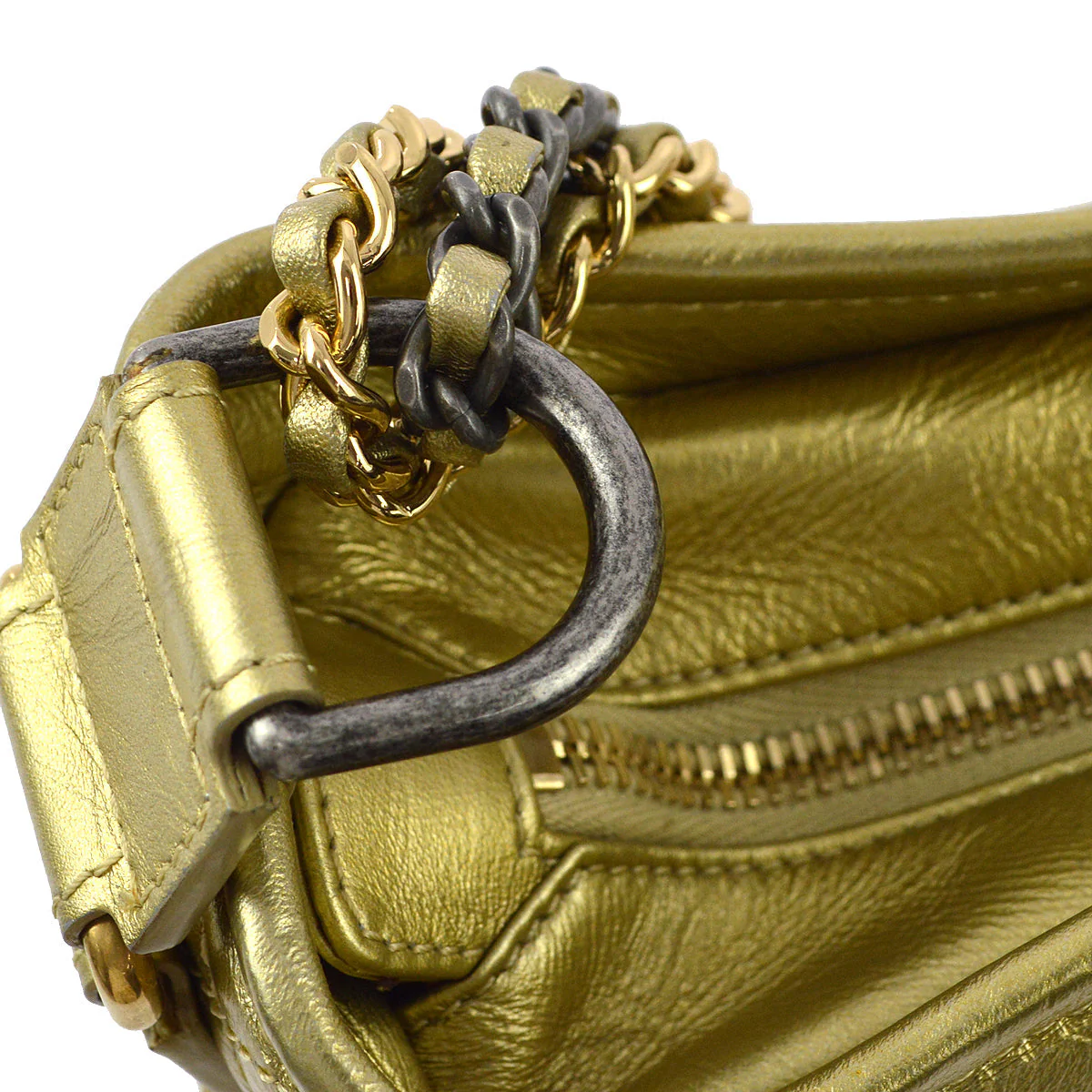Chanel 2017 Gold Calfskin Small Gabrielle Shoulder Bag - Image 5
