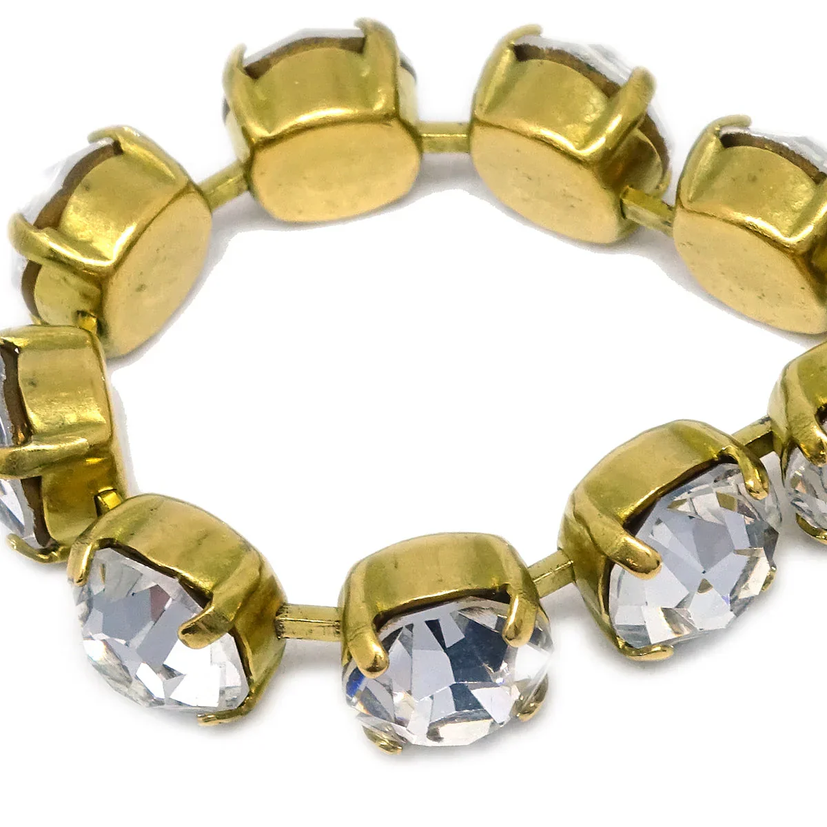 Chanel CC Chain Pendant Necklace Rhinestone Gold 95P - Image 3