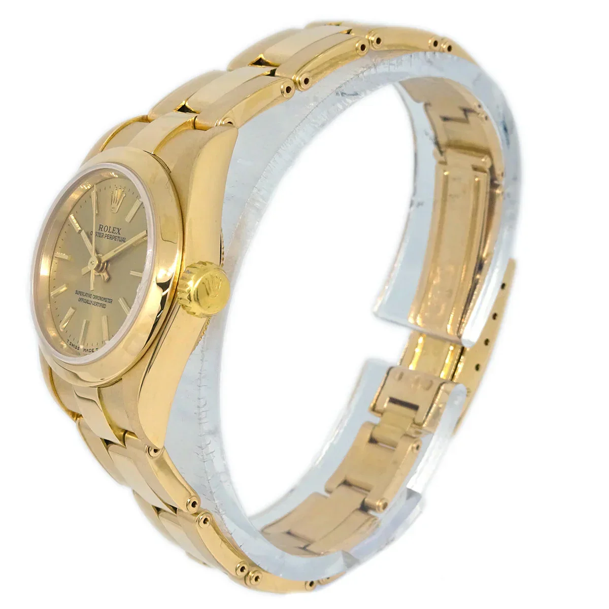 Rolex Oyster Perpetual Watch 24mm Ref.67188 18KYG - Image 3