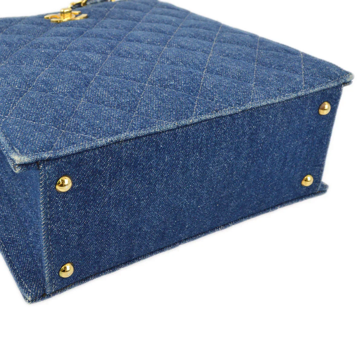 Chanel 1997-1999 Denim Chain Tote Handbag - Image 3
