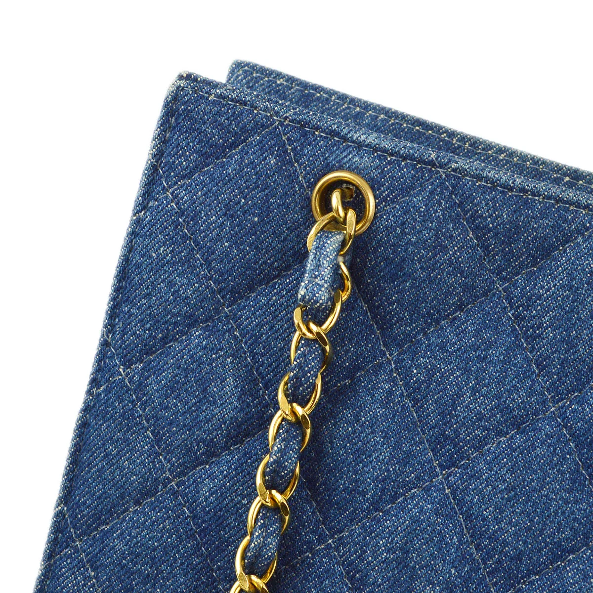Chanel 1997-1999 Denim Chain Tote Handbag - Image 7