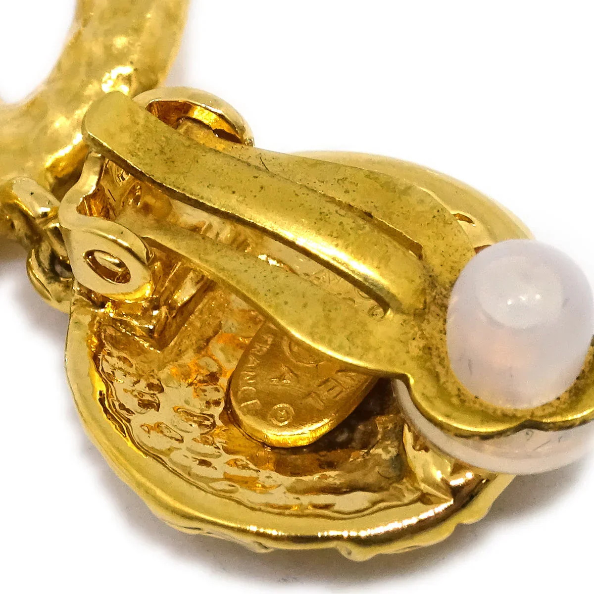 Chanel Gold Dangle Earrings Clip-On 95A - Image 3