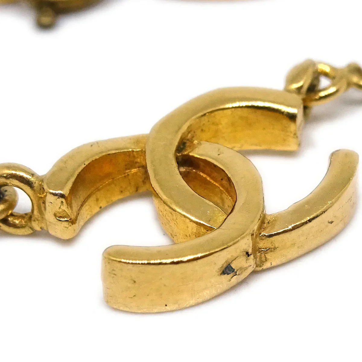 Chanel CC Chain Pendant Necklace Gold 1982 - Image 3