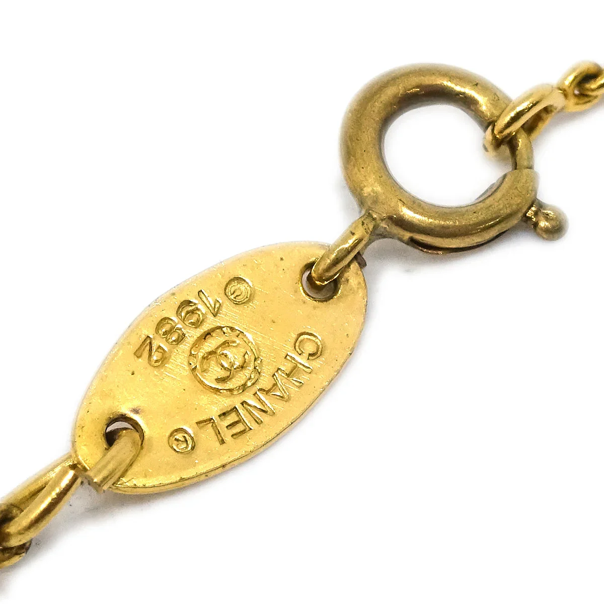 Chanel CC Chain Pendant Necklace Gold 1982 - Image 4