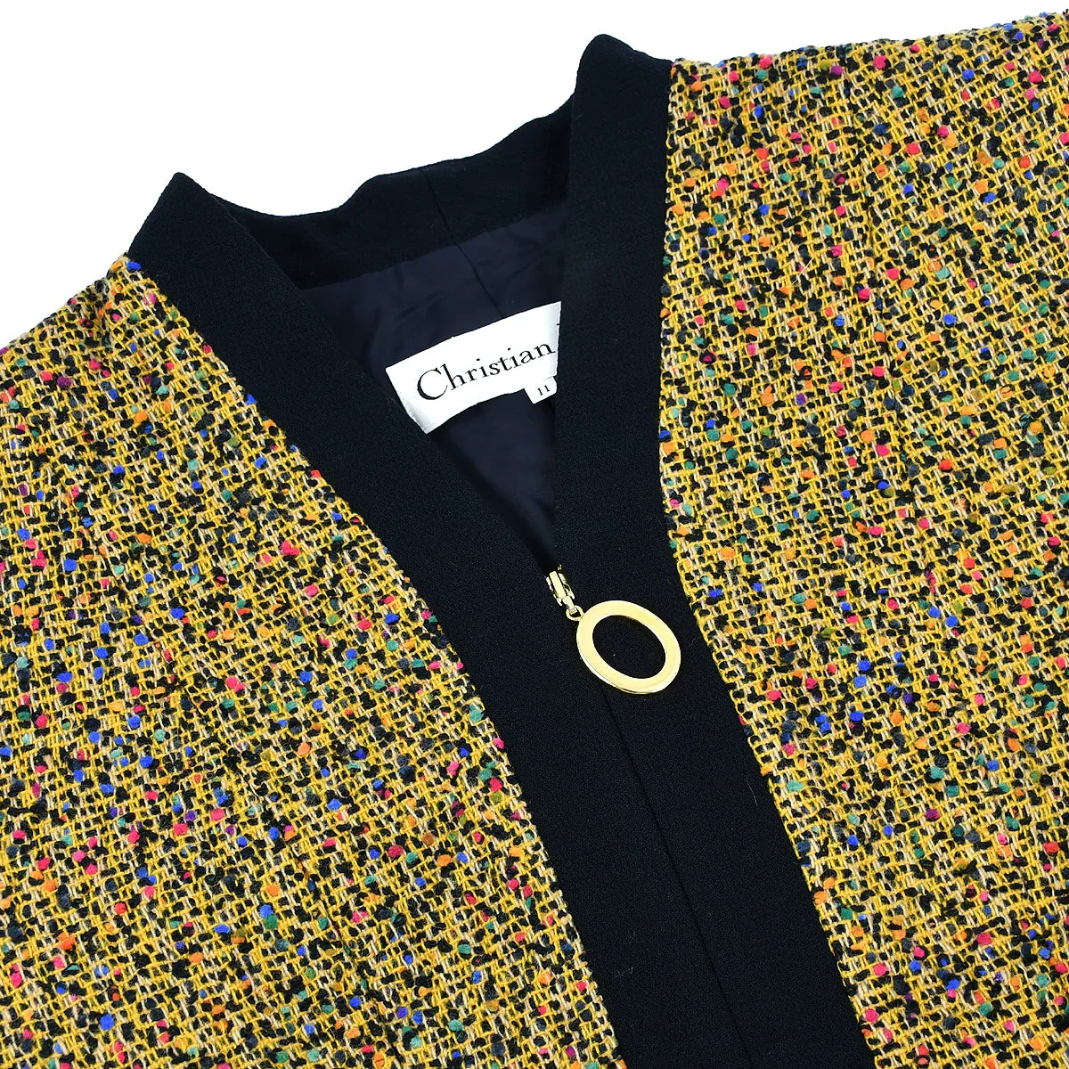 Christian Dior Setup Suit Zip Up Jacket Skirt Yellow #11 - Image 3