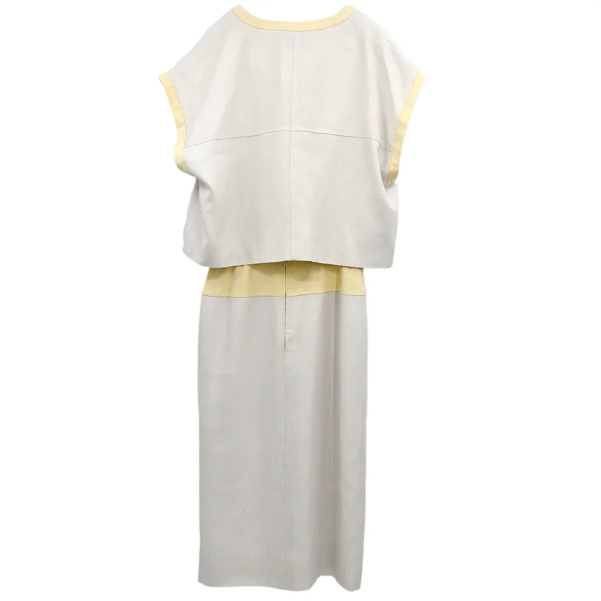 Chanel Setup Suit Jacket Dress Ivory 03 #38 - Image 2