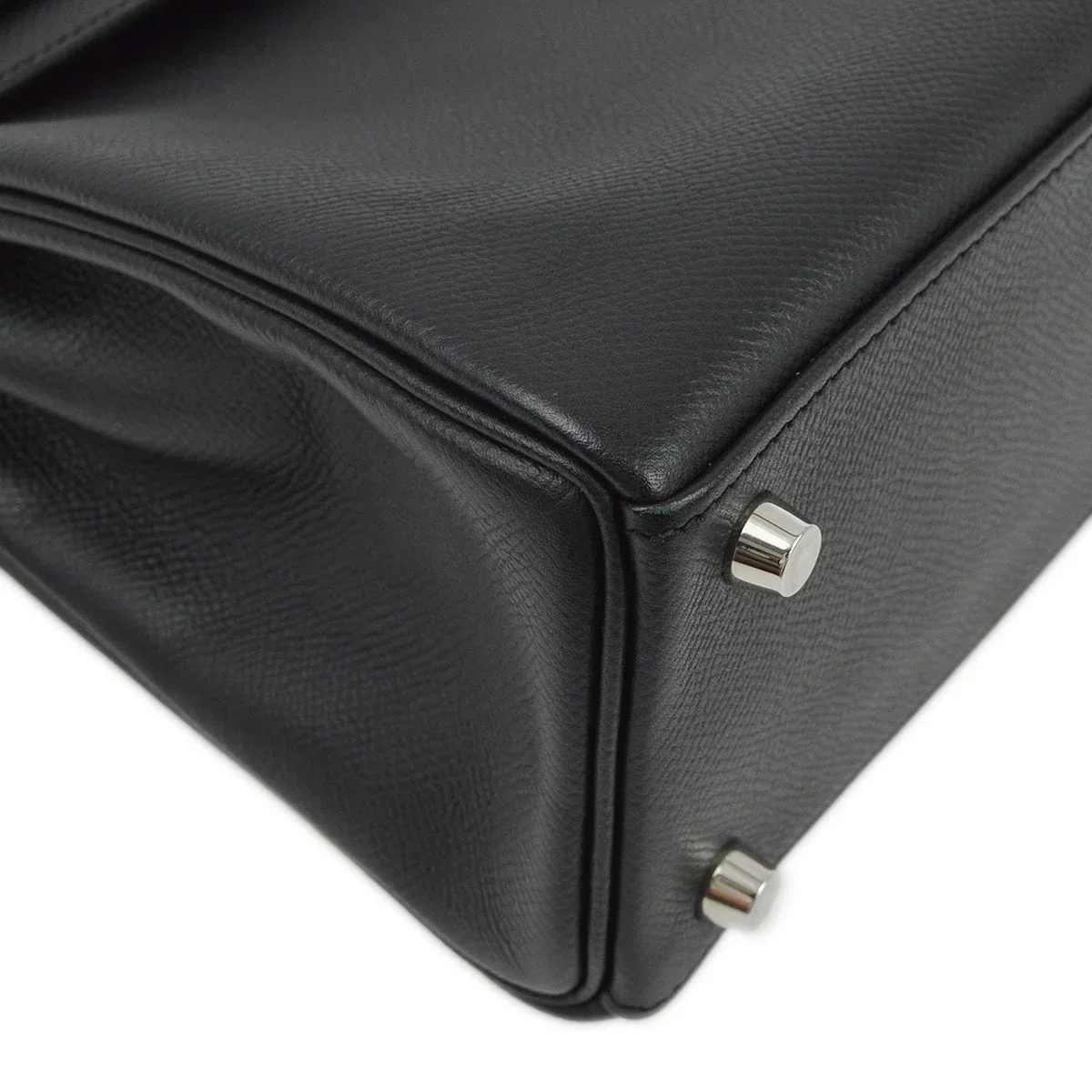 Hermes 2009 Black Epsom Kelly 25 Retourne Bag - Image 3