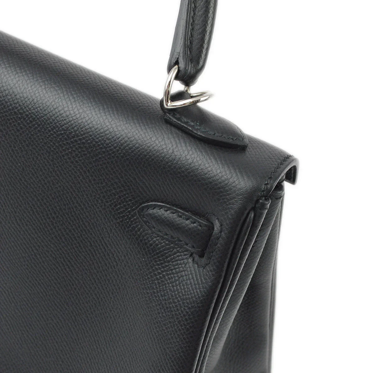 Hermes 2009 Black Epsom Kelly 25 Retourne Bag - Image 6