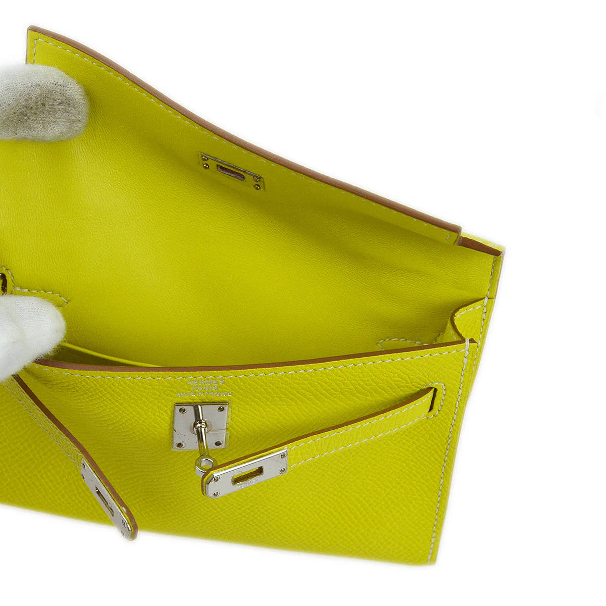 Hermes 2011 Lime Epsom Tiny Kelly 2way Shoulder Handbag - Image 7