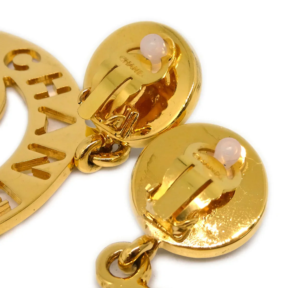 Chanel Hoop Gold Costume Pearl Clip-On Earrings - Image 2