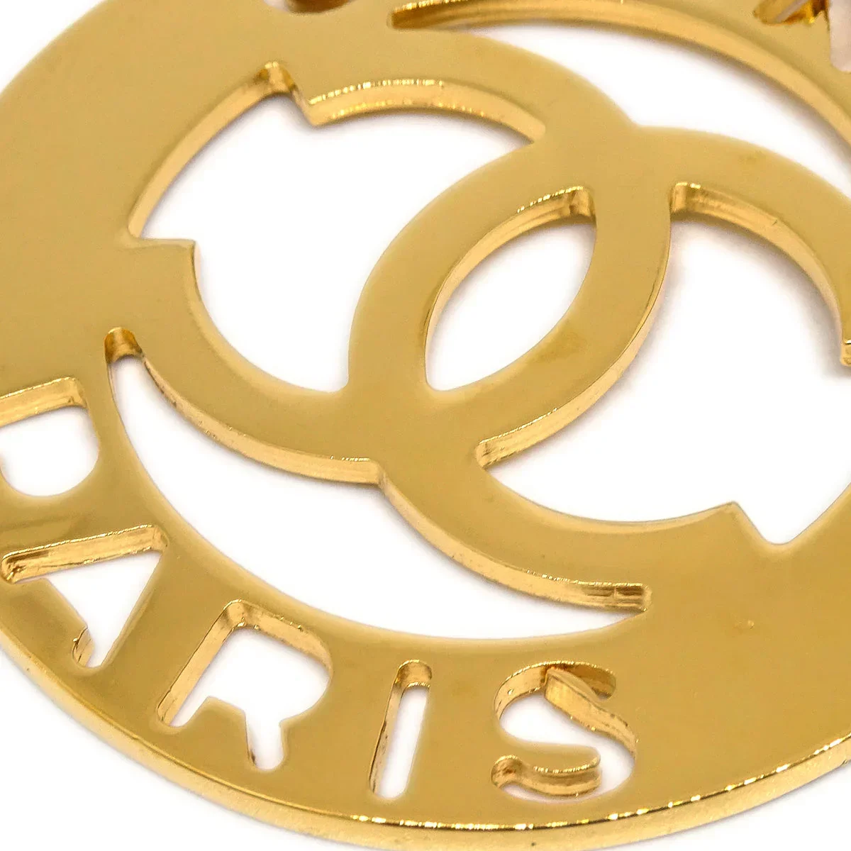 Chanel Hoop Gold Costume Pearl Clip-On Earrings - Image 3