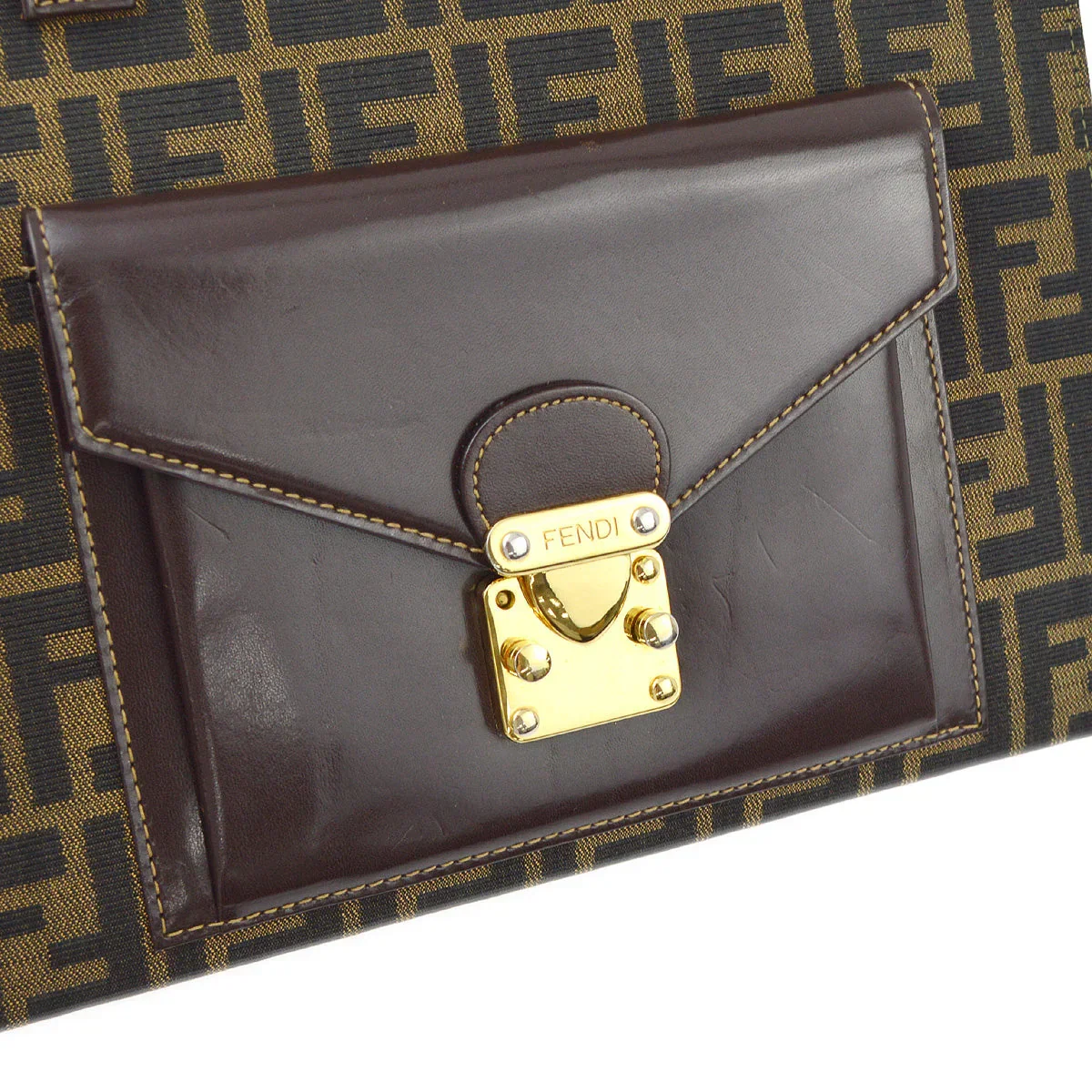 Fendi Brown Zucca 2way Tote Shoulder Handbag - Image 6