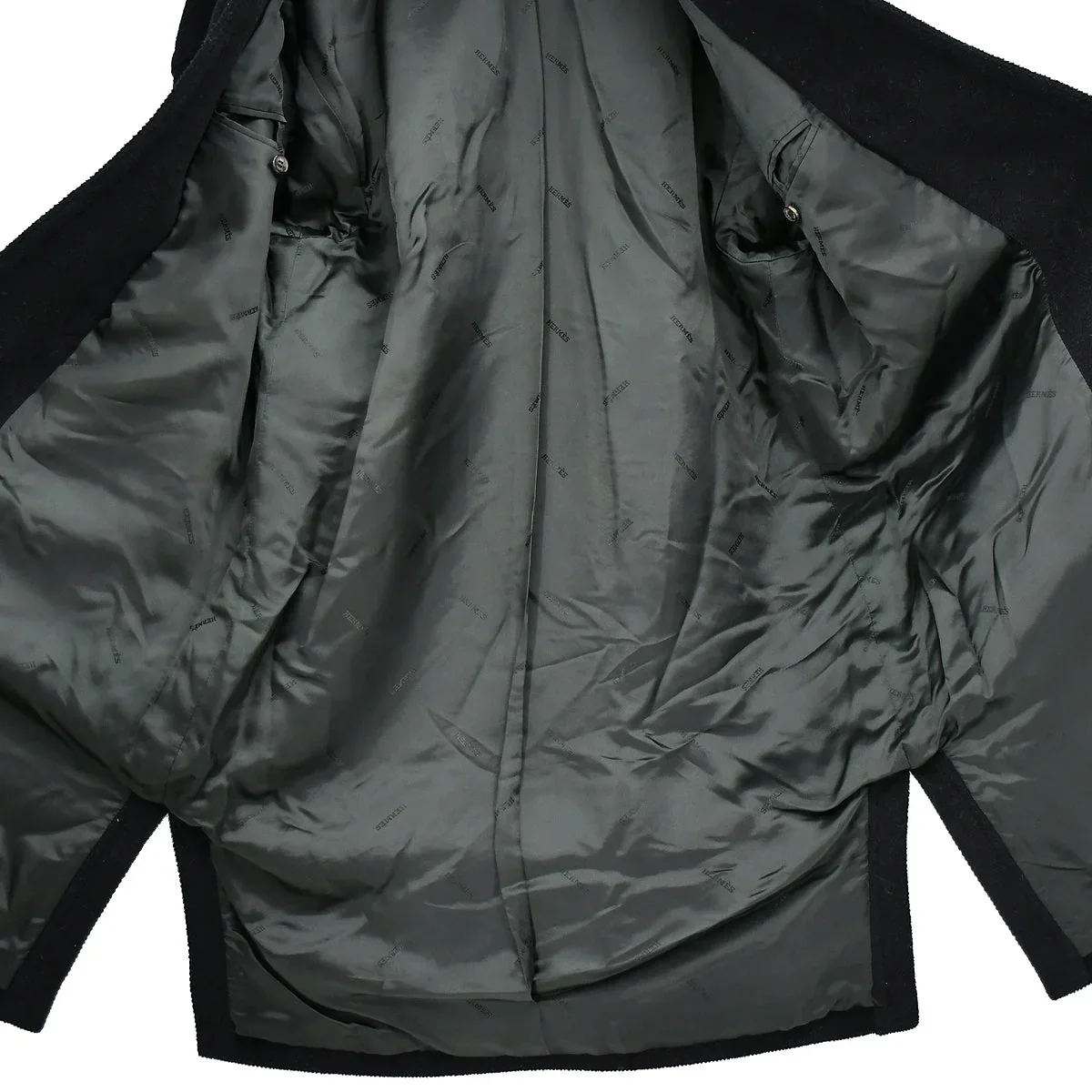 Hermes Hooded Coat Black #44 - Image 7
