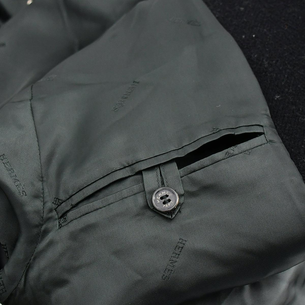 Hermes Hooded Coat Black #44 - Image 8