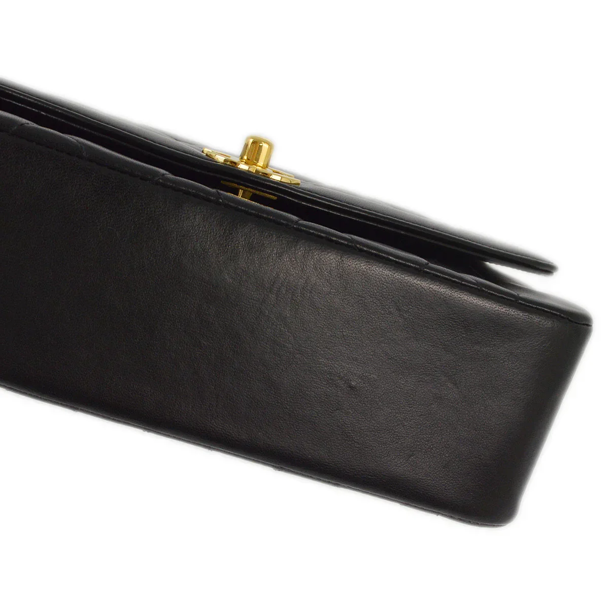 Chanel 1991-1994 Black Lambskin Small Diana Shoulder Bag - Image 4