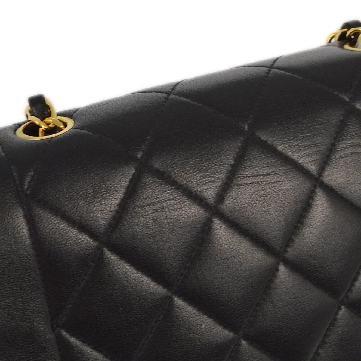 Chanel 1991-1994 Black Lambskin Small Diana Shoulder Bag - Image 5
