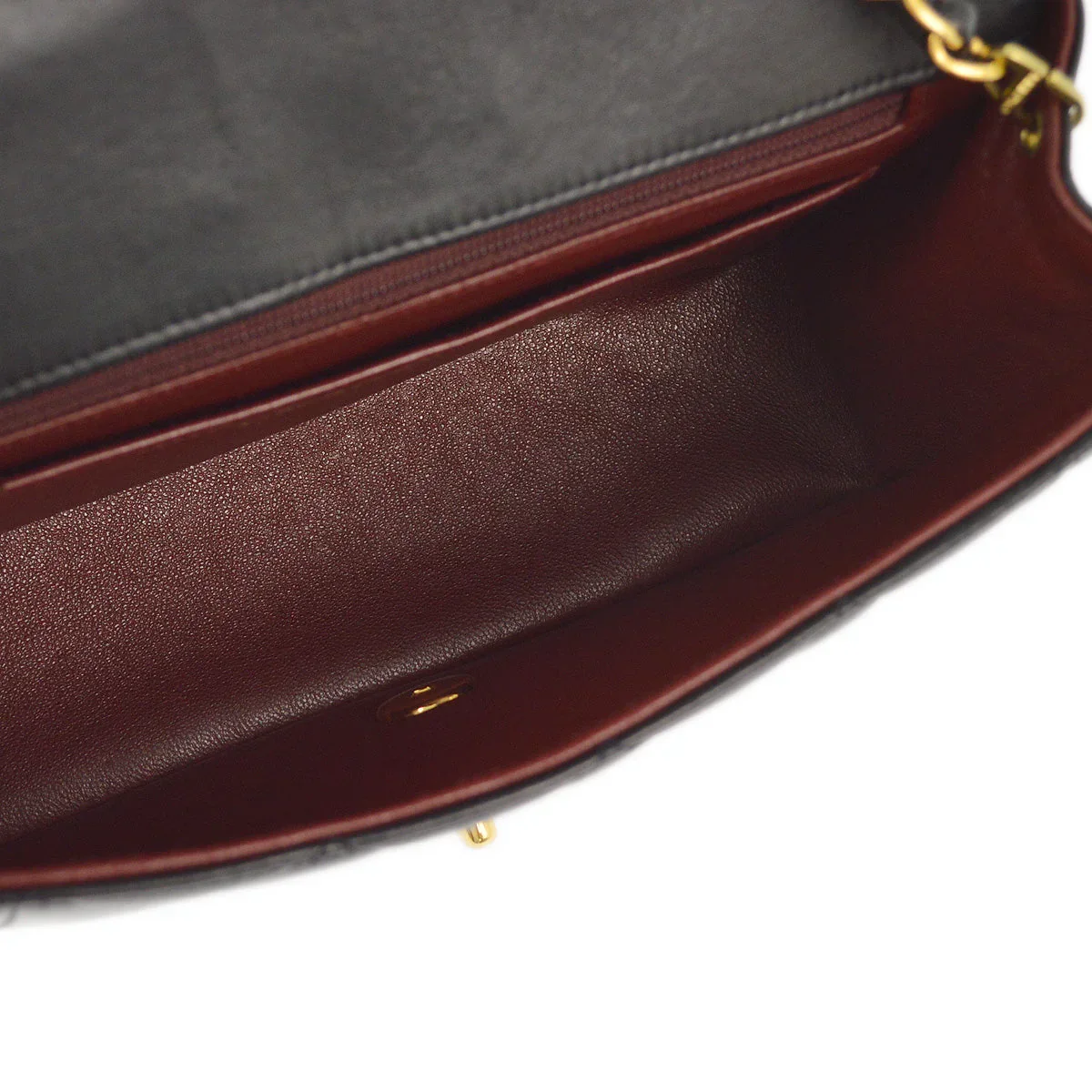 Chanel 1991-1994 Black Lambskin Small Diana Shoulder Bag - Image 9
