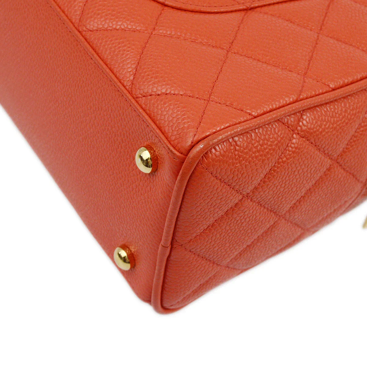 Chanel 2003-2004 Scarlet Caviar Bowling Bag 27 - Image 3