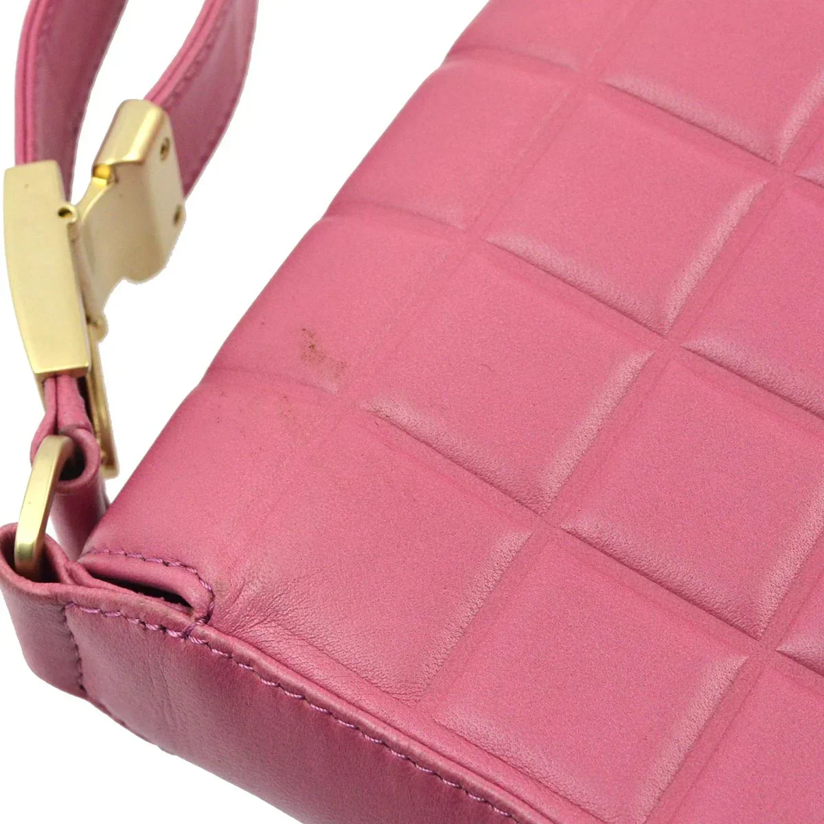 Chanel 2003-2004 Pink Lambskin Choco Bar Shoulder Bag - Image 6