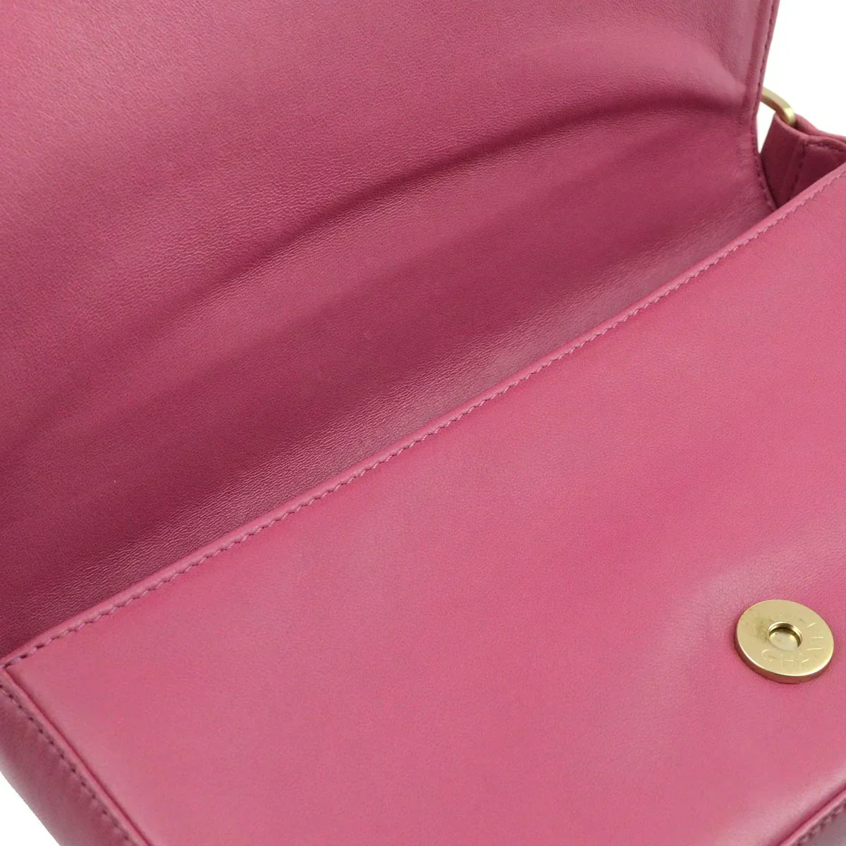 Chanel 2003-2004 Pink Lambskin Choco Bar Shoulder Bag - Image 7