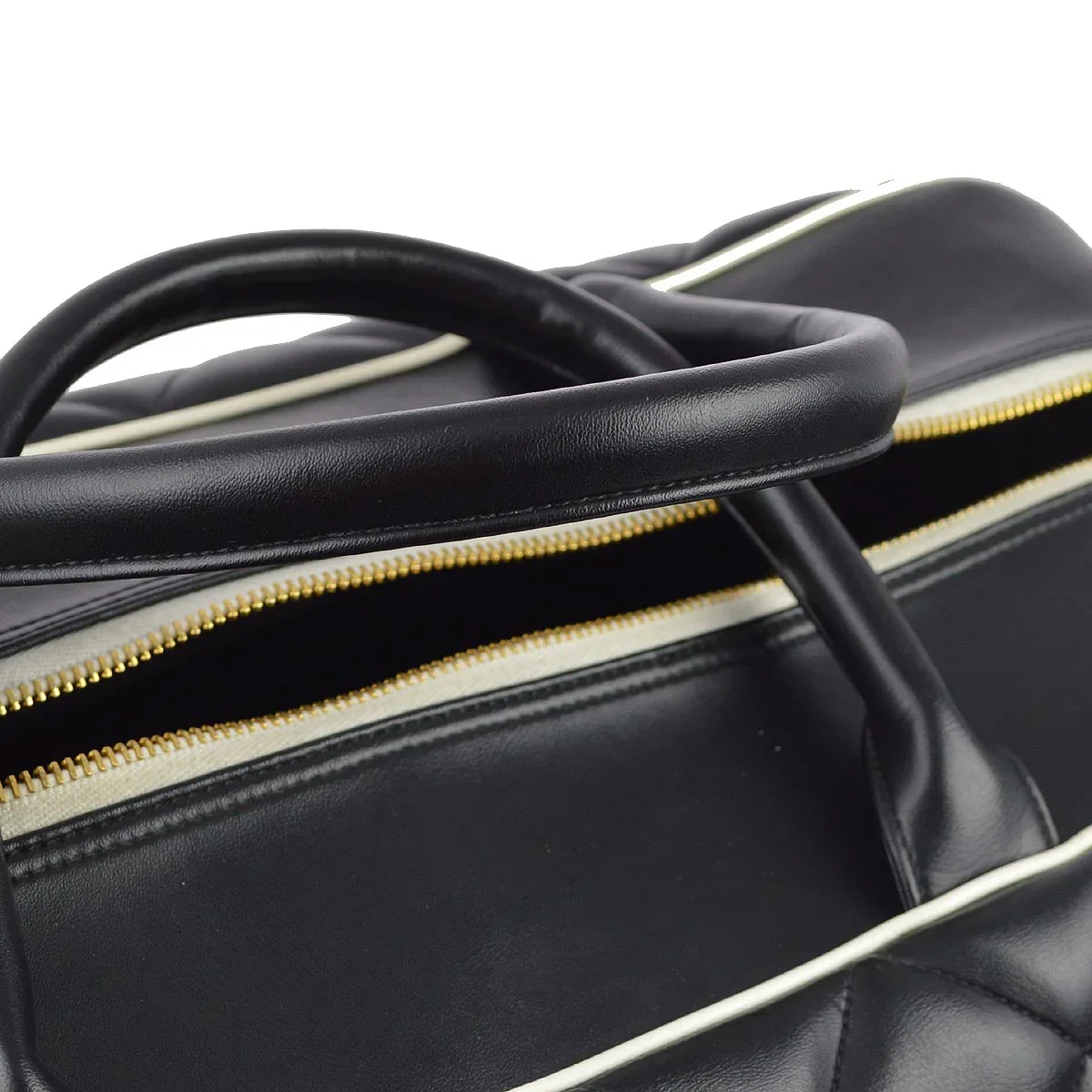 Chanel * 1994-1996 Black Calfskin Travel Bowling Bag - Image 5