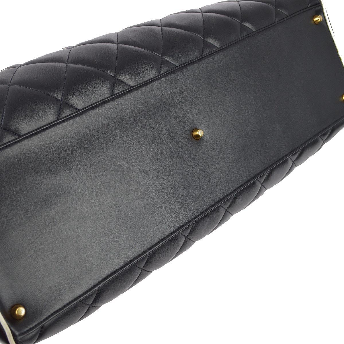 Chanel * 1994-1996 Black Calfskin Travel Bowling Bag - Image 6