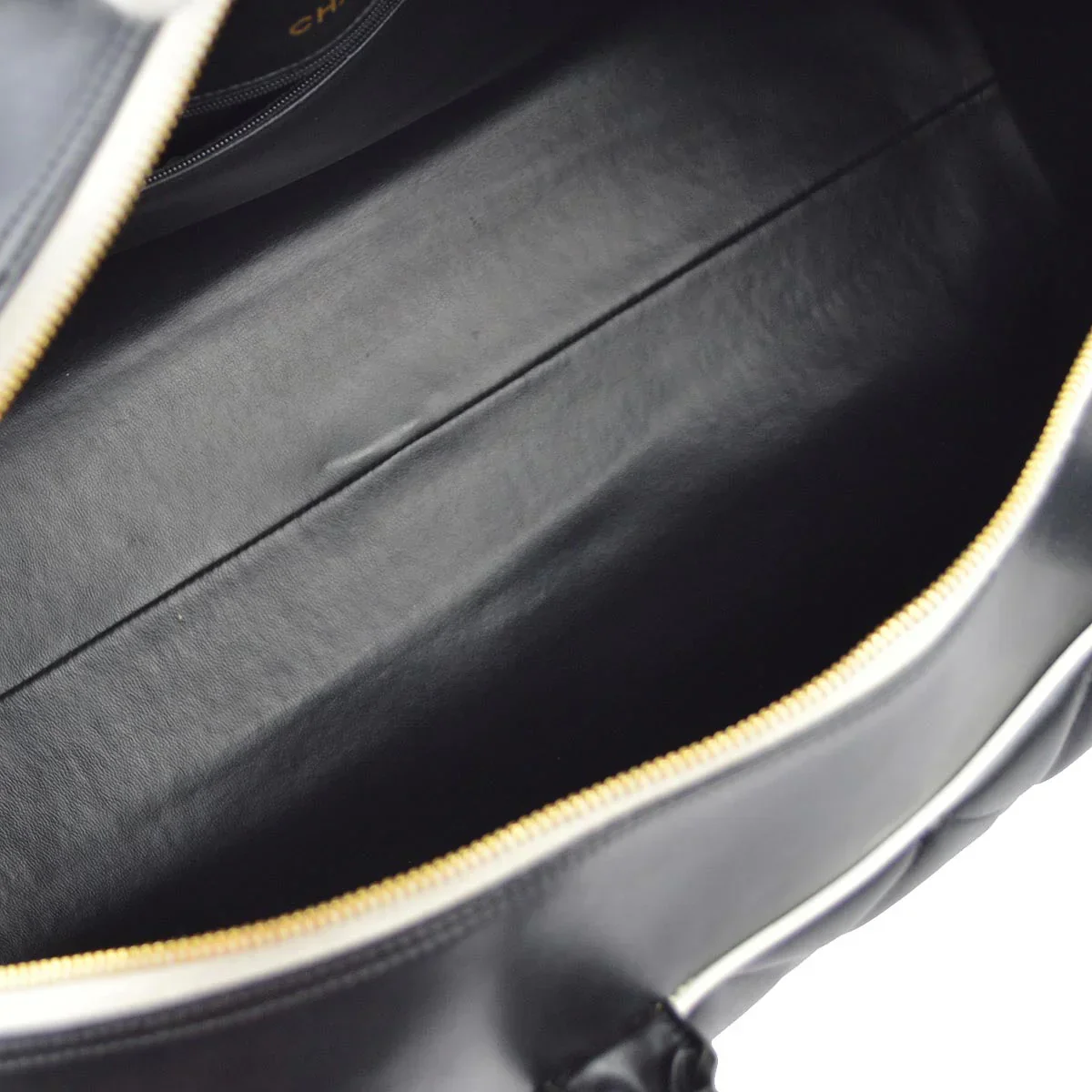 Chanel * 1994-1996 Black Calfskin Travel Bowling Bag - Image 7