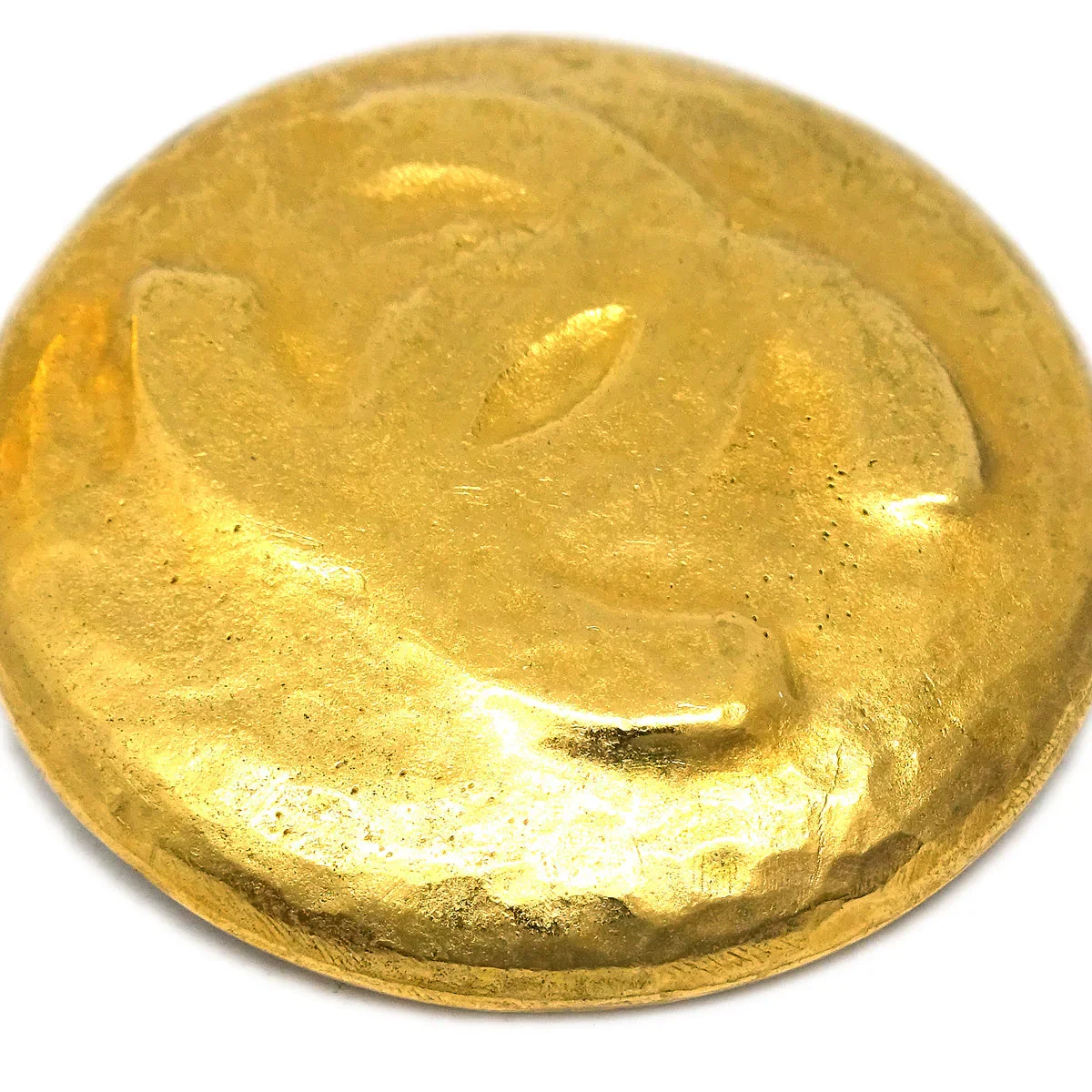 Chanel Button Earrings Clip-On Gold 93A - Image 2