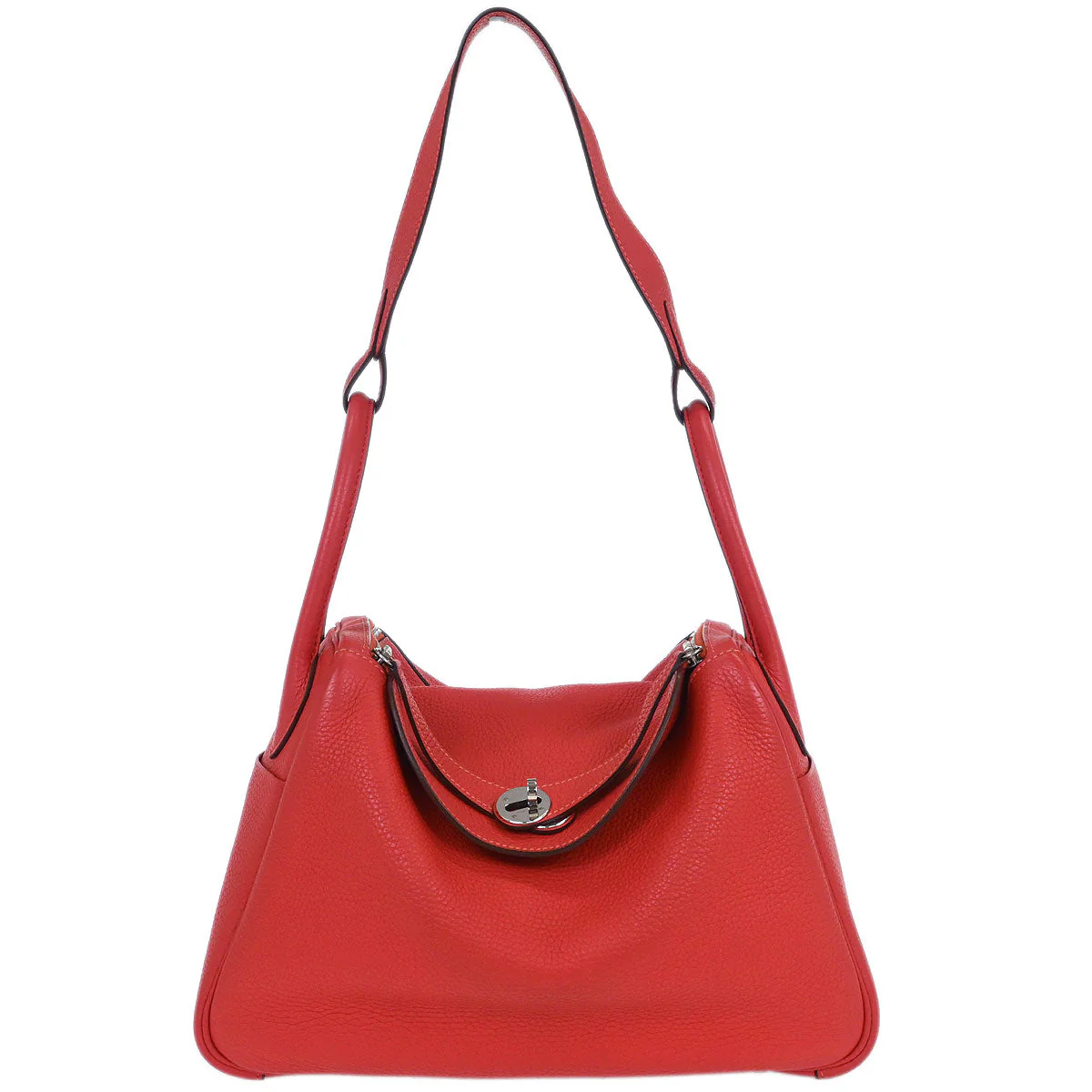 Hermes Bougainvillier Taurillon Clemence Lindy 30 Shoulder Bag