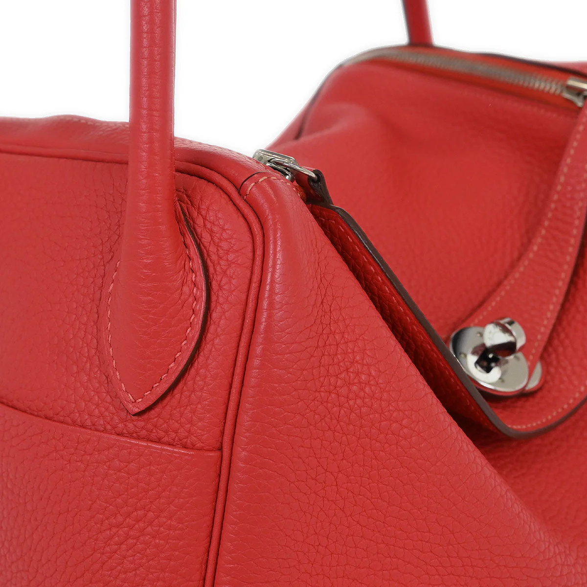 Hermes Bougainvillier Taurillon Clemence Lindy 30 Shoulder Bag - Image 4