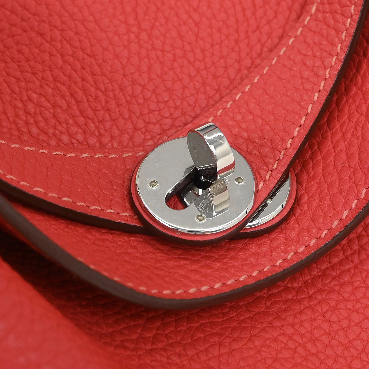 Hermes Bougainvillier Taurillon Clemence Lindy 30 Shoulder Bag - Image 5