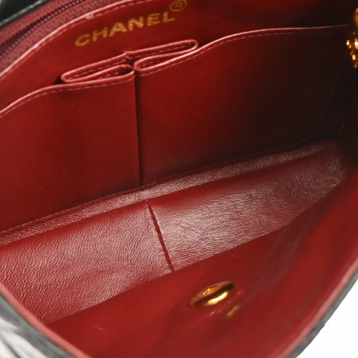 Chanel 1991-1994 Black Lambskin Classic Square Flap Shoulder Bag - Image 11
