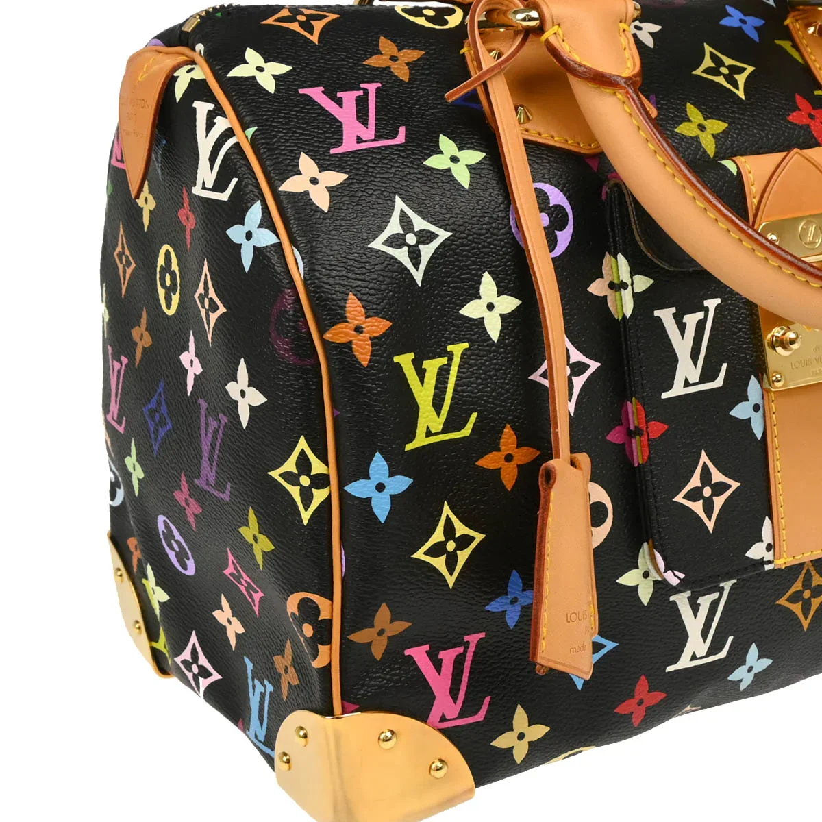 Louis Vuitton 2003 Black Monogram Multicolor Speedy 30 Handbag M92642 - Image 3