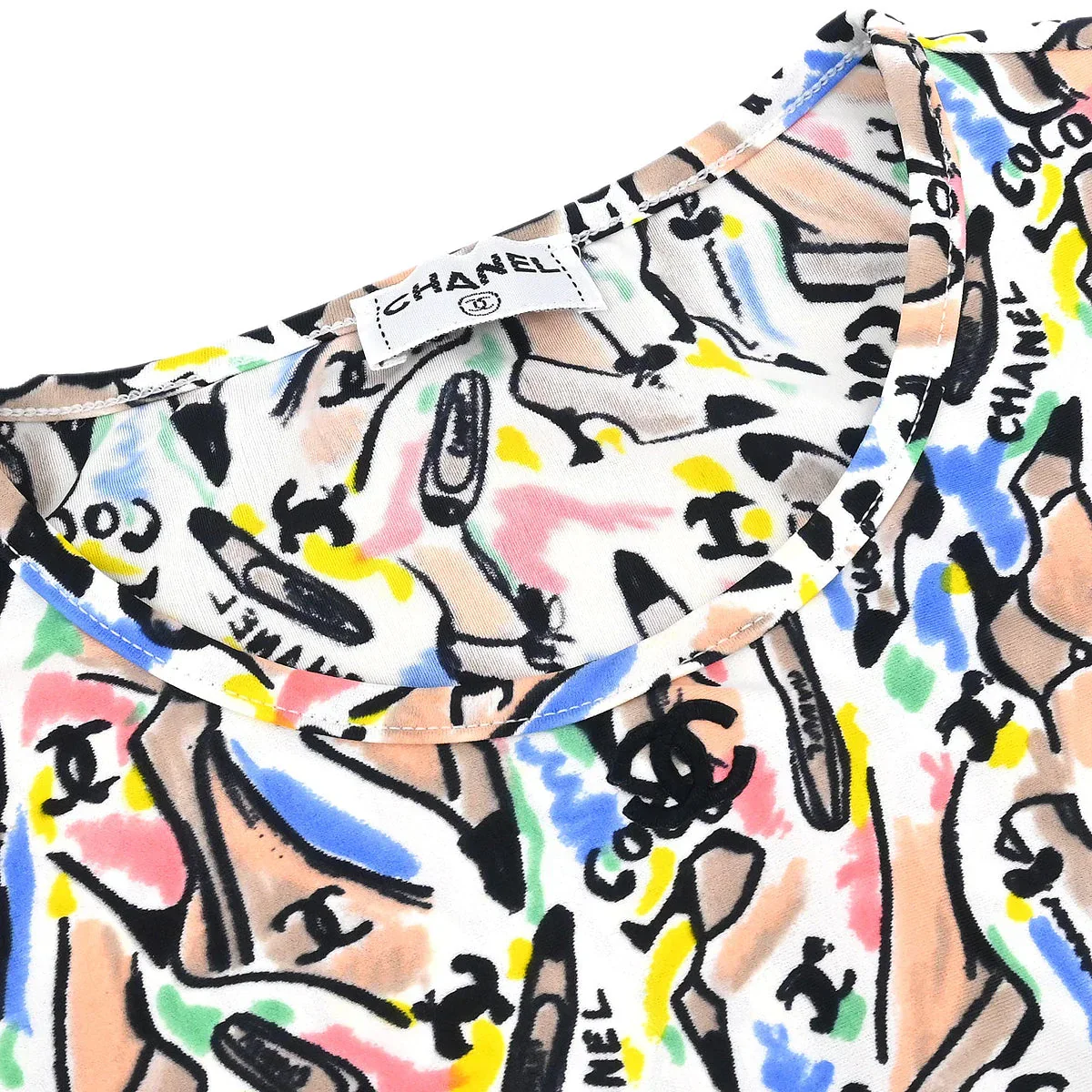 Chanel 1995 spring shoe-print cropped T-shirt #44 - Image 4