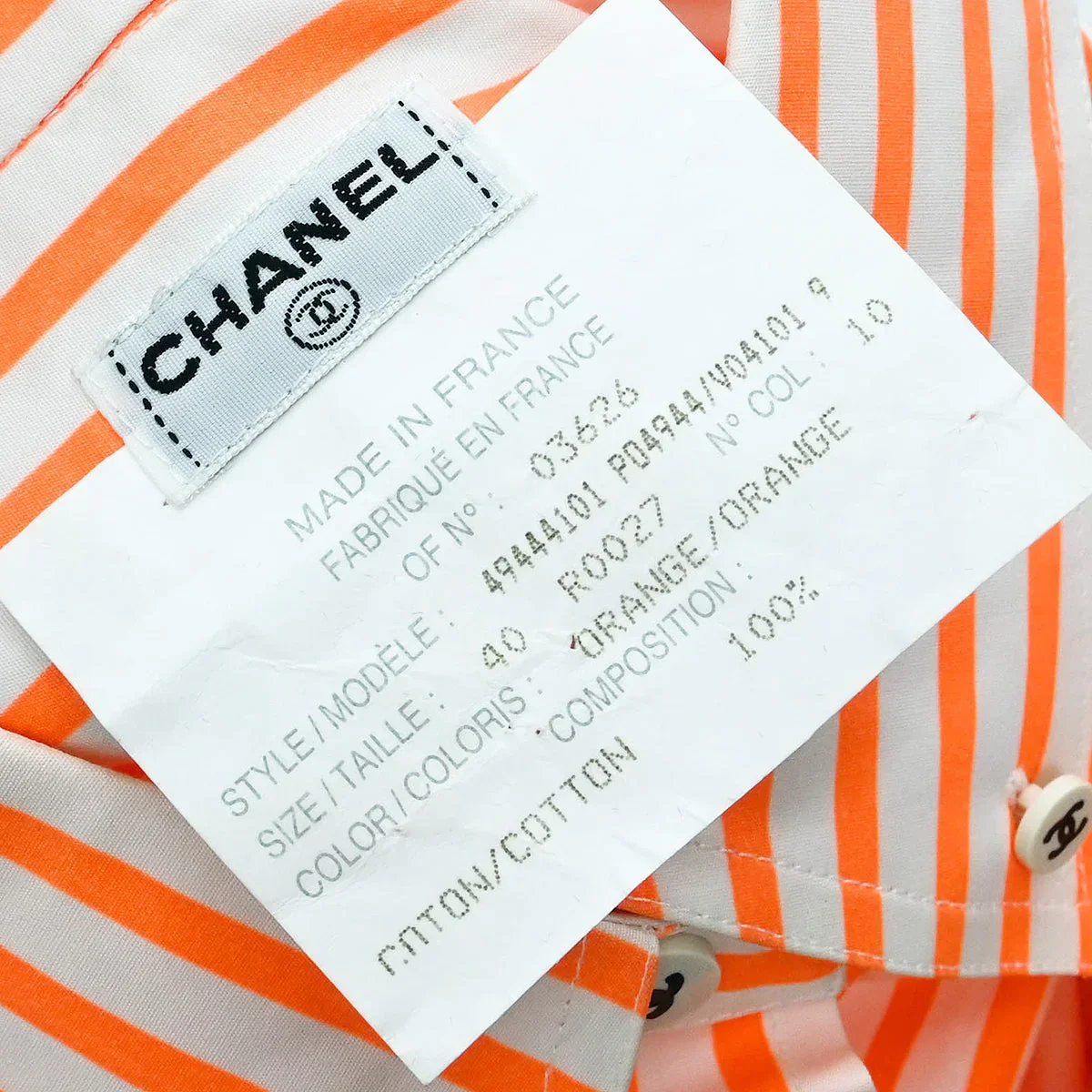 Chanel Blouse Shirt Orange #40 - Image 8