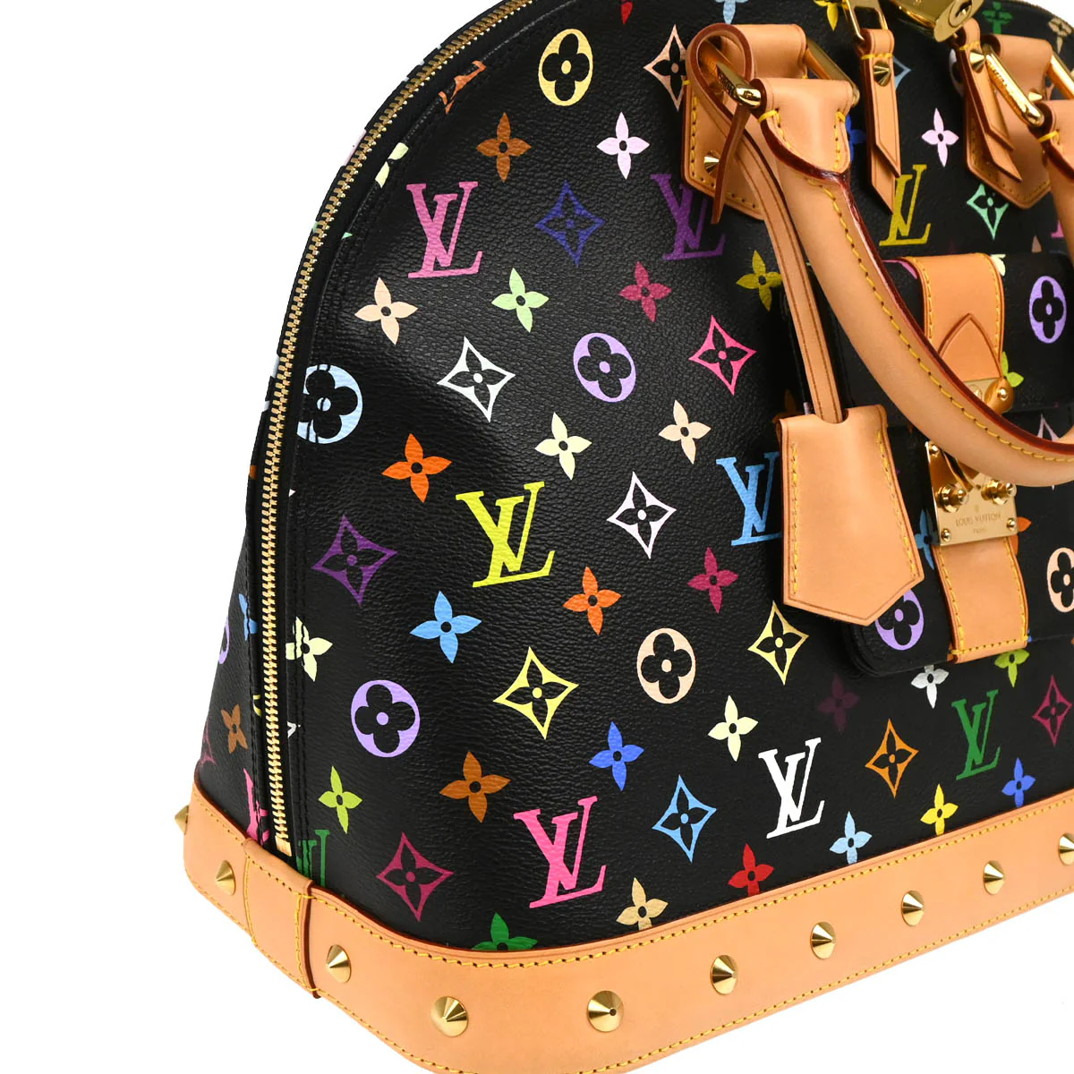 Louis Vuitton 2013 Black Monogram Multicolor Alma GM Handbag M40442 - Image 3