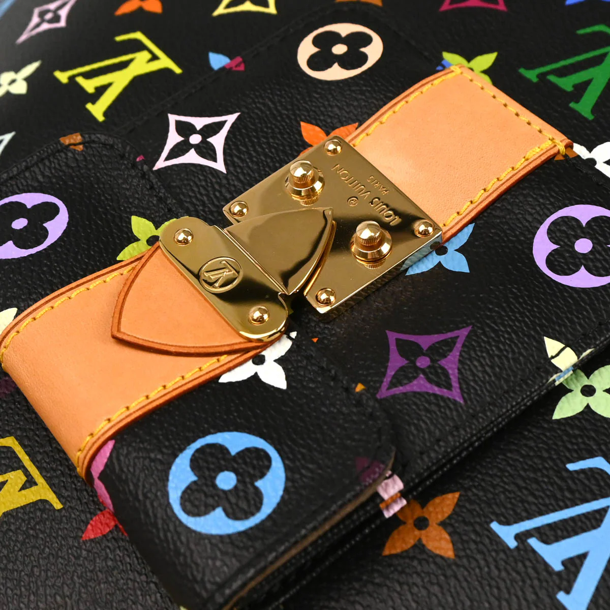 Louis Vuitton 2013 Black Monogram Multicolor Alma GM Handbag M40442 - Image 7
