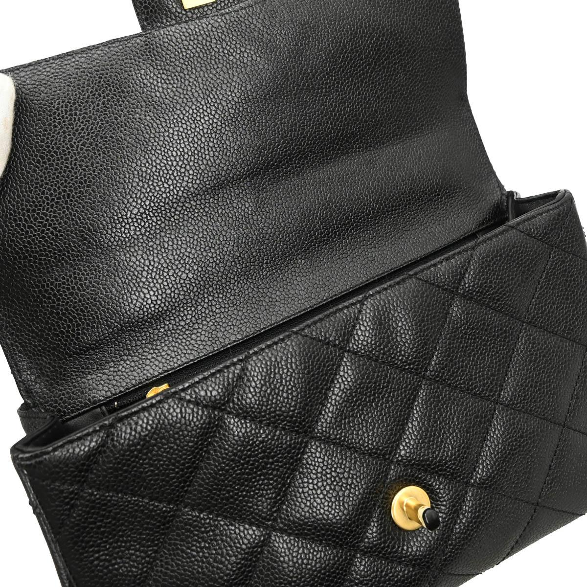Chanel 1996-1997 Black Caviar Single Flap Shoulder Bag - Image 8