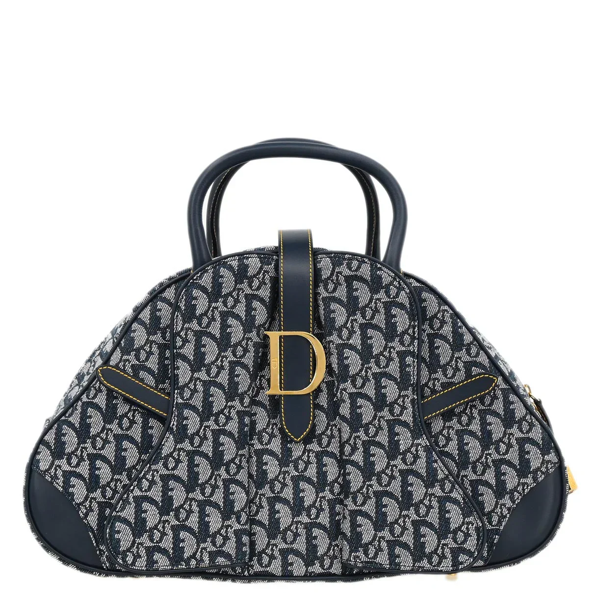 Christian Dior Navy Double Saddle Trotter Handbag