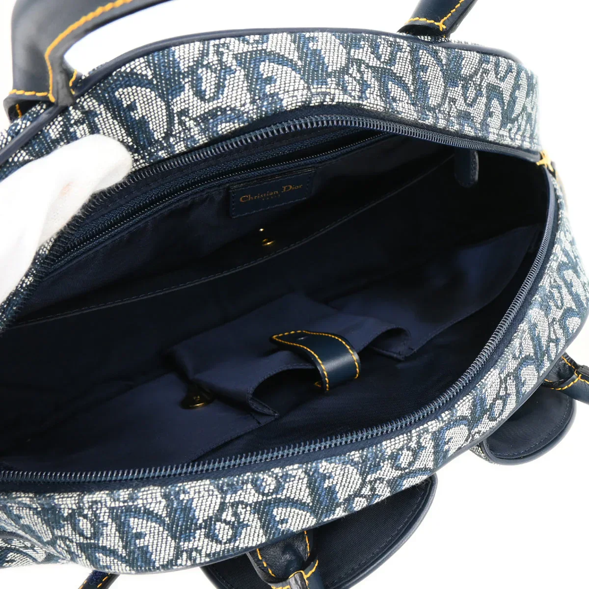 Christian Dior Navy Double Saddle Trotter Handbag - Image 4