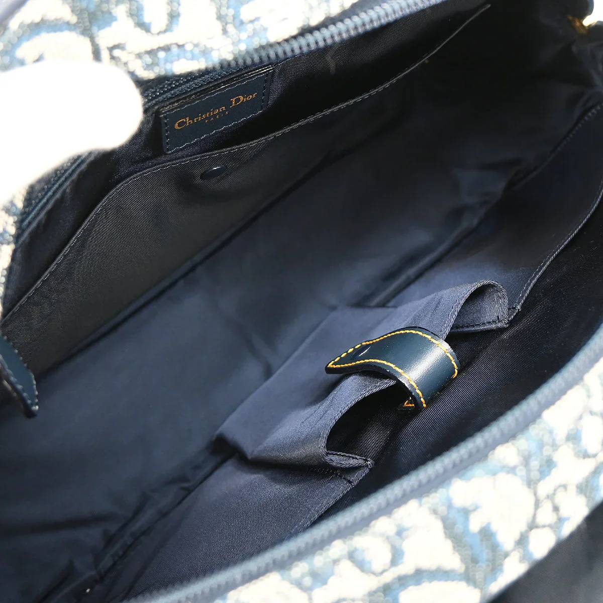 Christian Dior Navy Double Saddle Trotter Handbag - Image 8