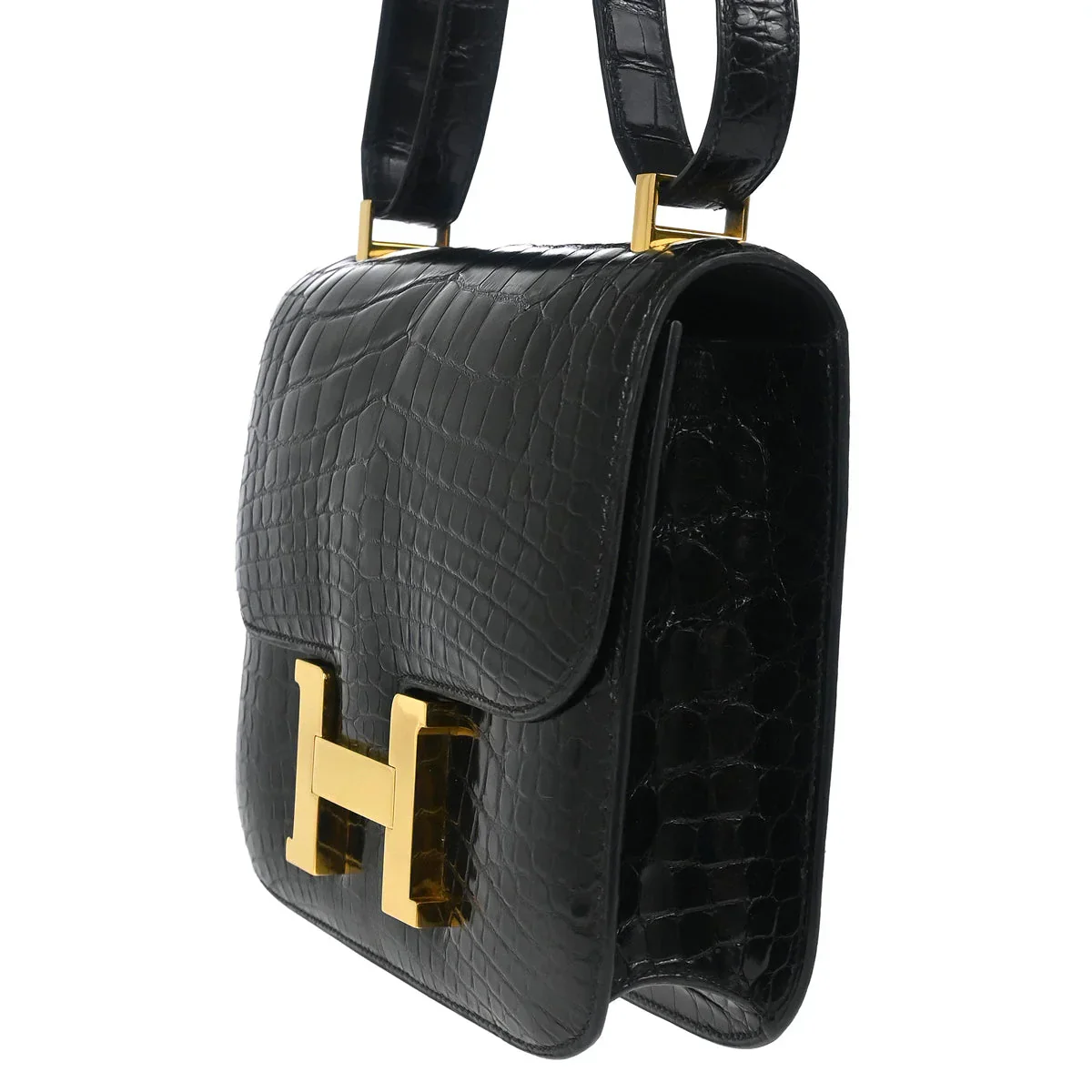 Hermes 1996 * Black Alligator Constance 23 Shoulder Bag - Image 3