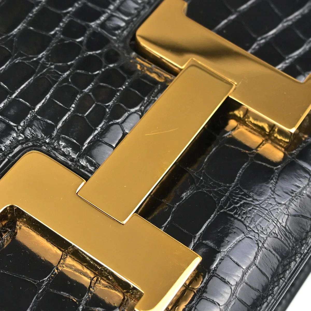 Hermes 1996 * Black Alligator Constance 23 Shoulder Bag - Image 4