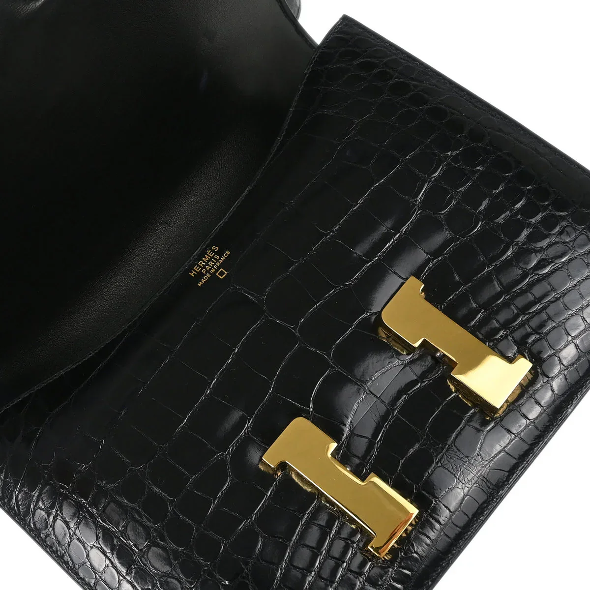 Hermes 1996 * Black Alligator Constance 23 Shoulder Bag - Image 6