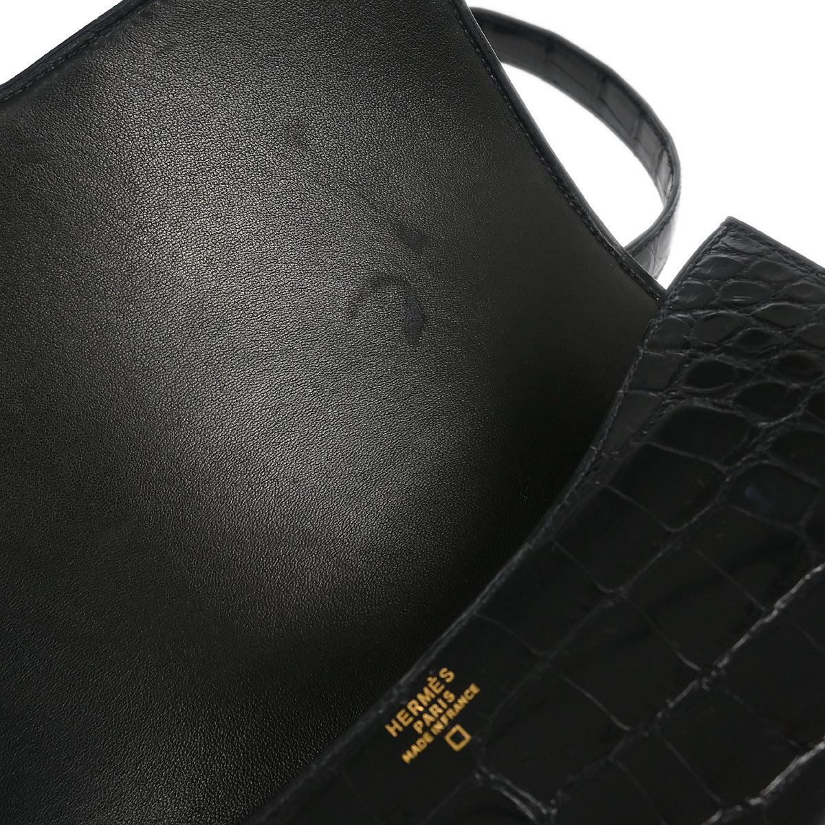 Hermes 1996 * Black Alligator Constance 23 Shoulder Bag - Image 7